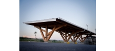 Ombrière photovoltaïque parking structure BOIS