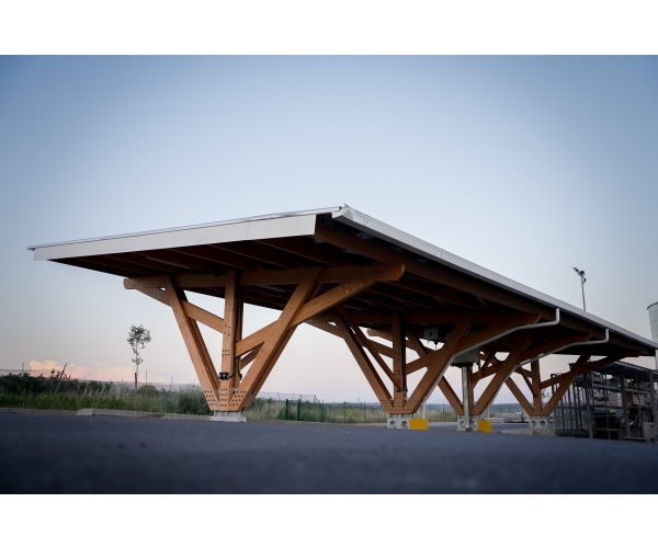  Ombrière photovoltaïque parking structure BOIS